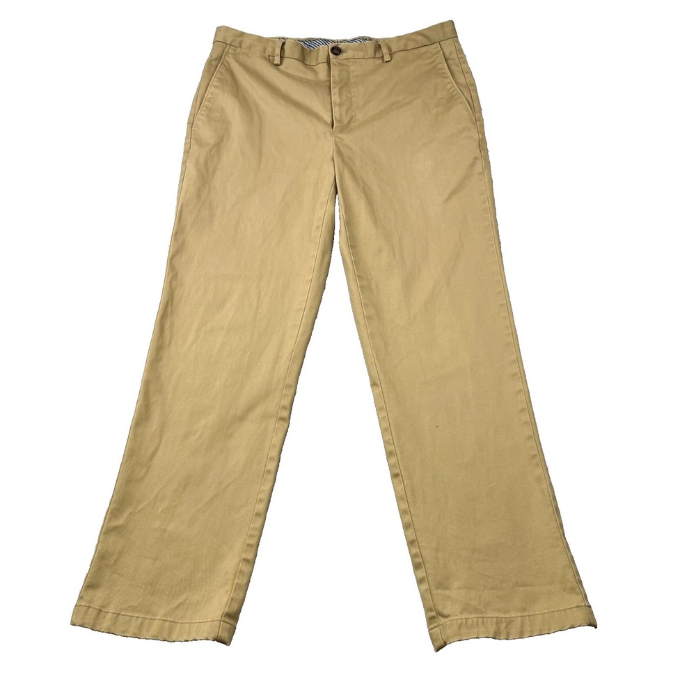 Jos A Bank Reserve Chino Pants Mens 35x30 Beige Cotton Tailored Fit Straight Leg
